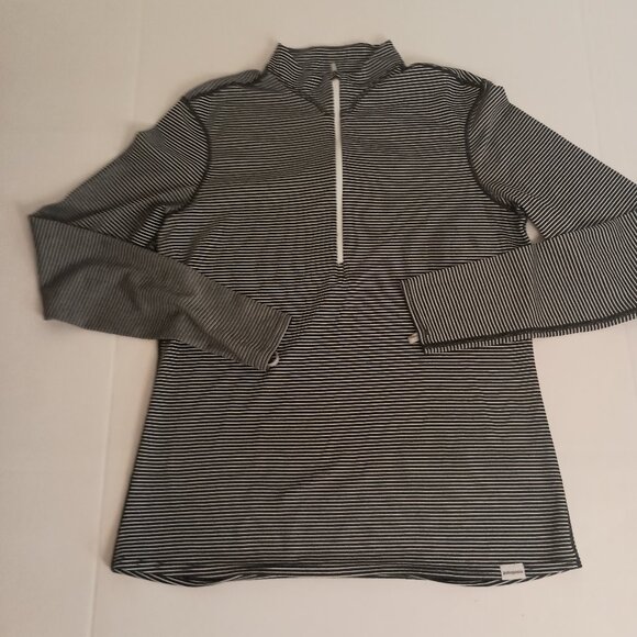 Patagonia Women’s Capilene 2 Top 1/2 Zip Black White Stripe Pullover Size XL - Picture 4 of 15
